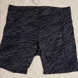 Lululemon Black Zebra Print Shorts, size: 14